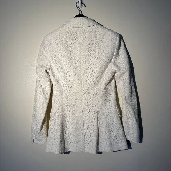 Anthropologie BHLDN Burton Suit Jacket White Lace Size 0 - Picture 2 of 11